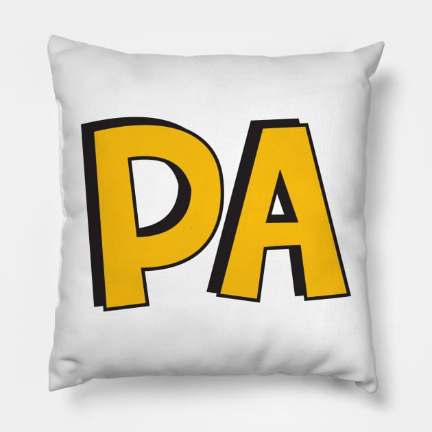 Film Crew On Set - PA - Gold Text - Front Pillow by LaLunaWinters