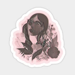 Woman With Flowers Magnet