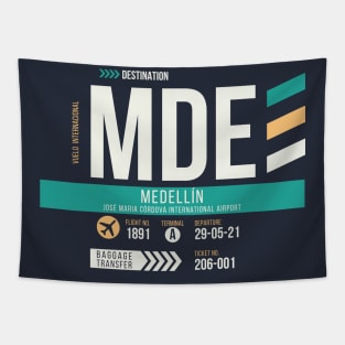 Medellin (MDE) Airport Code Baggage Tag Tapestry