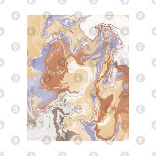 Shades of Moody Cocoa and Cream Dreamy Pastels Aesthetic Marble Pattern by Teeworthy Designs