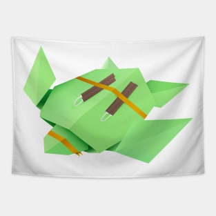 Origami ninja turtle Mikelangelo Tapestry