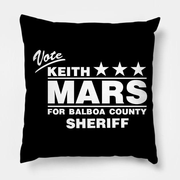 Keith Mars for Sheriff Pillow by huckblade