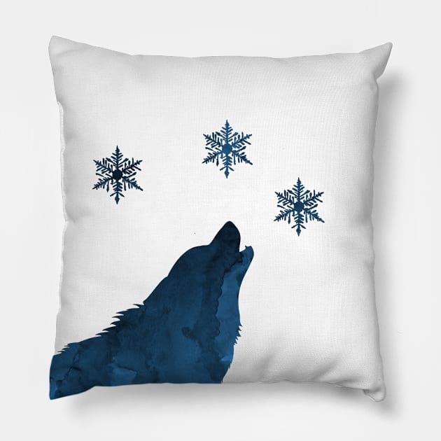 Howling wolf Pillow by TheJollyMarten