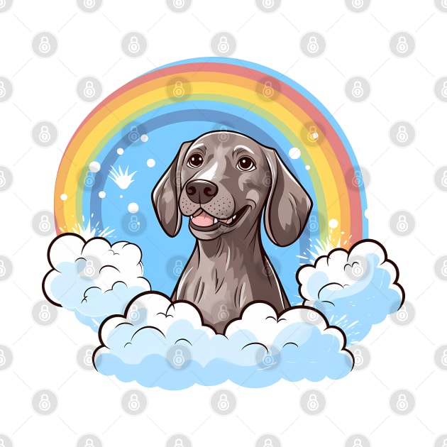 Cute Weimaraner Rainbow Cloud Kawaii Dog Happy Puppy by Sports Stars ⭐⭐⭐⭐⭐