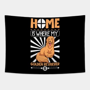 Home is where my Golden Retriever is - Golden Retriever Tapestry