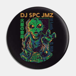 DJ SPC JMZ // Alien DJ // Funny Martian Disc Jockey Pin