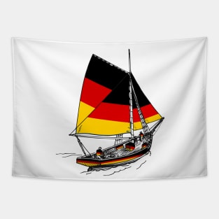 Vintage Germany Sailor Ship Sailing with Germany Team (German Unity Day) Tapestry