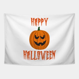 Happy Halloween Scary Jack O Lantern Smile Tapestry