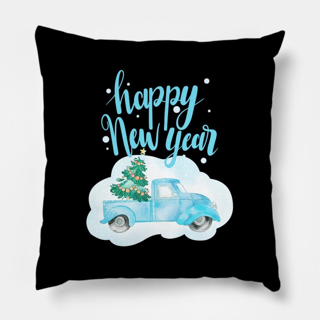 Happy new year Pillow by gold package