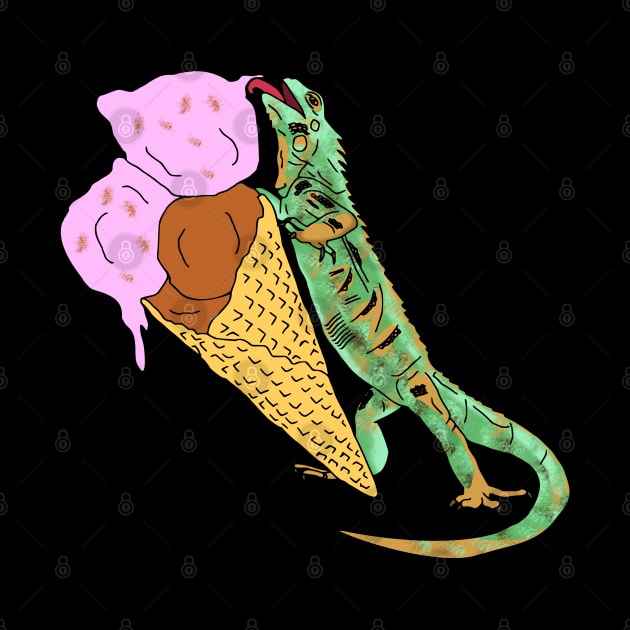 iguana eating ice cream doodle by FandomizedRose