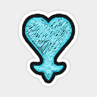 Heartless 8bit style blue neon Magnet