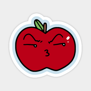 Pouty Kiss Face Apple Magnet