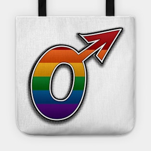 Halftone Gay Pride Male Gender Symbol Tote