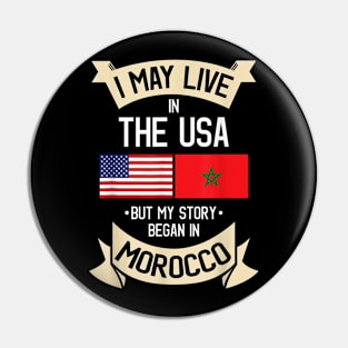 American Flag Morocco Moroccan Roots Gifts Pin