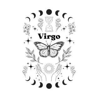 Virgo zodiac sign aesthetic minimalist design T-Shirt