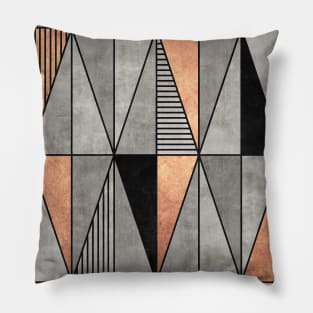 Concrete and Copper Triangles Pillow