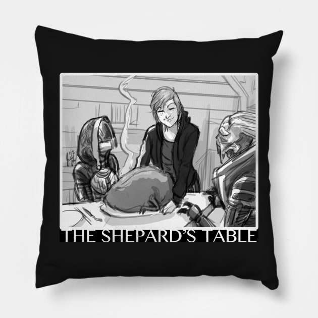 Mass Effect - The Shepard's Table Pillow by CandaceAprilLee