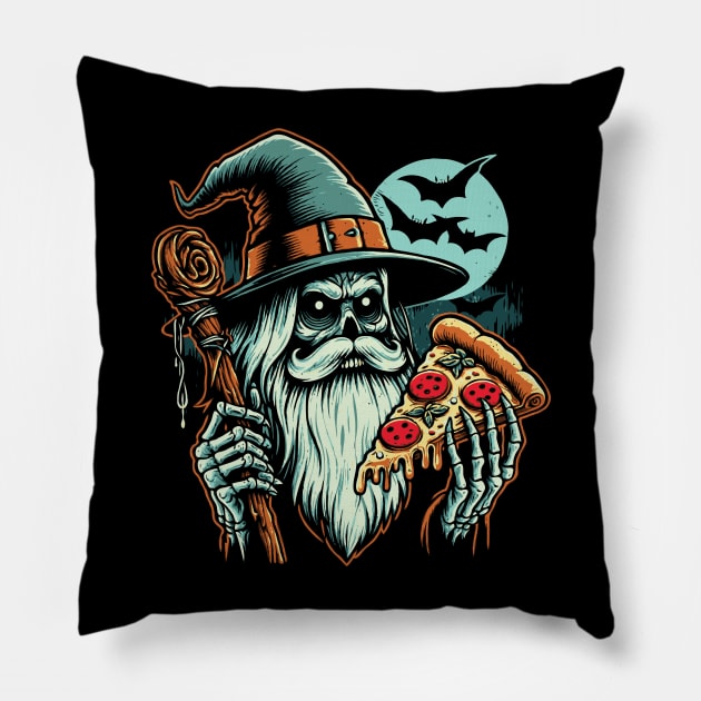 Pizza Wizard // Horror Design Pillow by Trendsdk