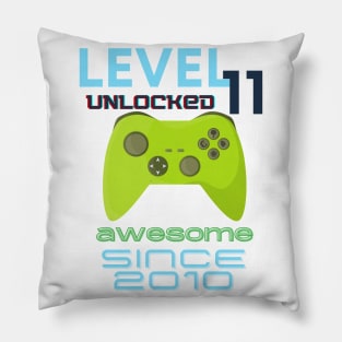 Level 11 Unlocked Awesome 2010 Video Gamer Pillow