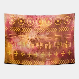 Watercolor Boho Ethnic Modern Mudcloth Tapestry