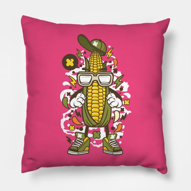 hip hop corn Pillow by Superfunky