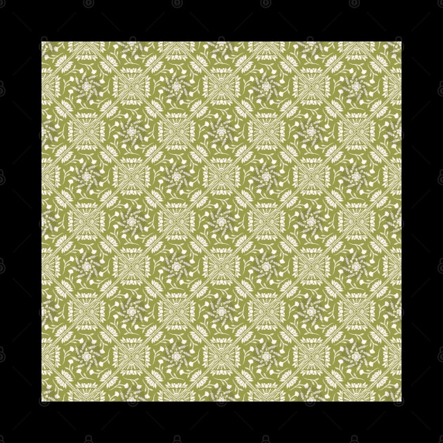 Botanical Sage Green Floral Pattern Boho by Trippycollage