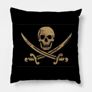 Jolly Roger Map Art Pillow