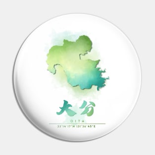 Oita Watercolor Map Pin