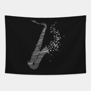 Creative Saxophone Art - White Tapestry