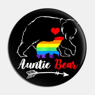 LGBT Auntie Bear Aunt Gay Pride Proud Mom Mother's Day Pin