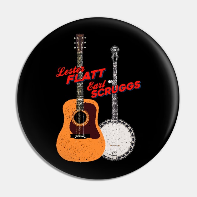 Flatt and Scruggs Guitar and Banjo Pin by Daniel Cash Guitar