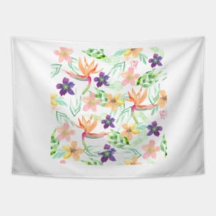 Birds of paradise | Watercolor | Pattern | Floral Tapestry