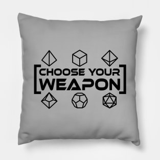Choose Your Weapon RPG Dice Pillow