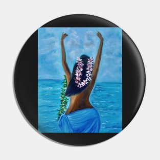 Hula on the Beach Flower Leis Pin