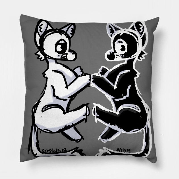 Black and white Pillow by Crystalpupz