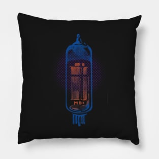 Glowing vacuum tube black light style Pillow