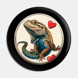 Iguana Love Design Pin