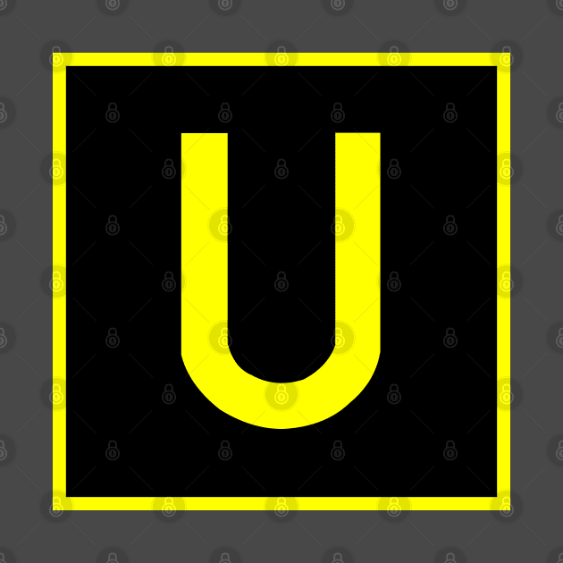 U - Uniform - FAA taxiway sign, phonetic alphabet by Vidision Avgeek