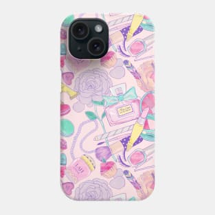 pink paris pattern Phone Case