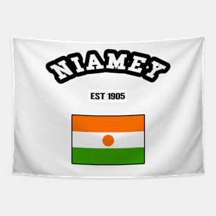 🌍 Niamey Niger Strong, Niger Flag, Established 1905, City Pride Tapestry