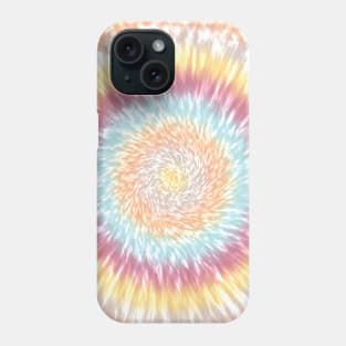 Pastel Color Pink, Aqua Blue, Orange, Beige and Yellow Tie Dye Phone Case