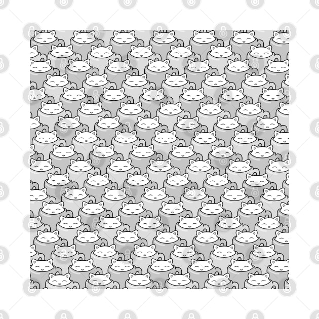 Cute cat pattern, black and white by Purrfect