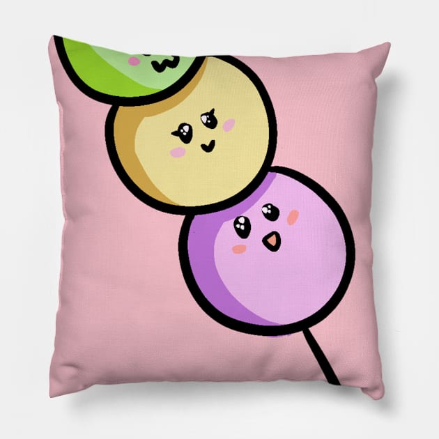 Kawaii Dango Dumplings Pillow by Kawaii Black Store