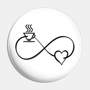 Coffee Lover Forever Infinity Love Caffein Symbol Gift Cafe Cute Addiction Junkie Morning Birthday Espresso Tired Pin