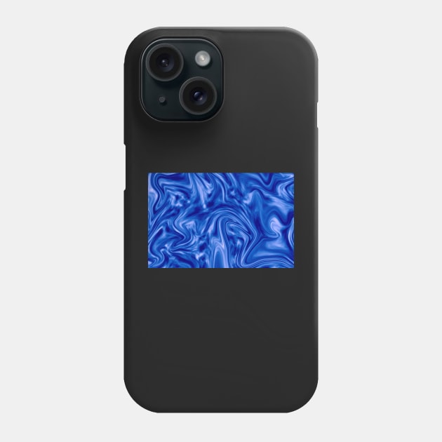 Blue Abstract Swirling Marble Pattern Phone Case by TRNCreative