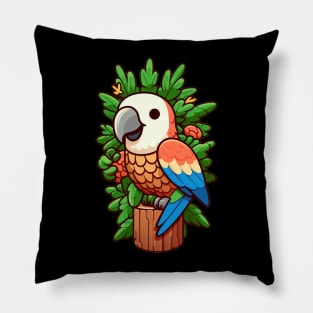 Tropical Harmony: Pineapple Parrot Paradise Pillow