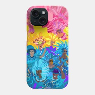 Samba Dancers, Music Festival, Mardi Gras Carnival Festive Arrangement Abstract Contemporary Modern Art Phone Case