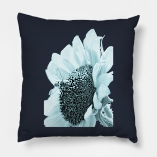 Monochromatic Bee on Sunflower Pillow