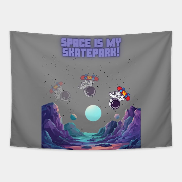 Space Is My Skatepark! Skate Tapestry by Chrislkf