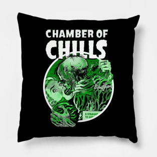 Chamber of Chills Horror Scary Comic Book Halloween Pop Culture Design Pillow